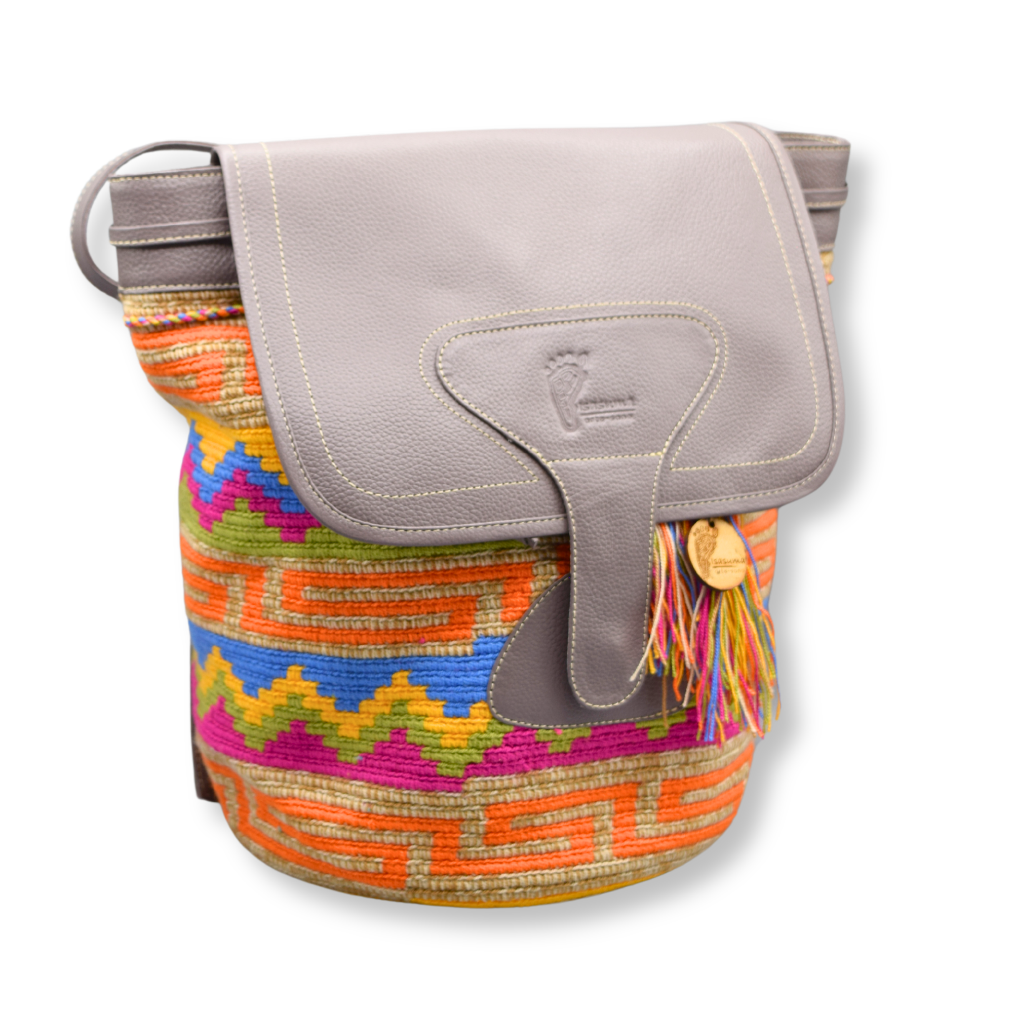 Handcrafted Colombian Wayuu Backpack Mochila I Handmade  display picture 3
