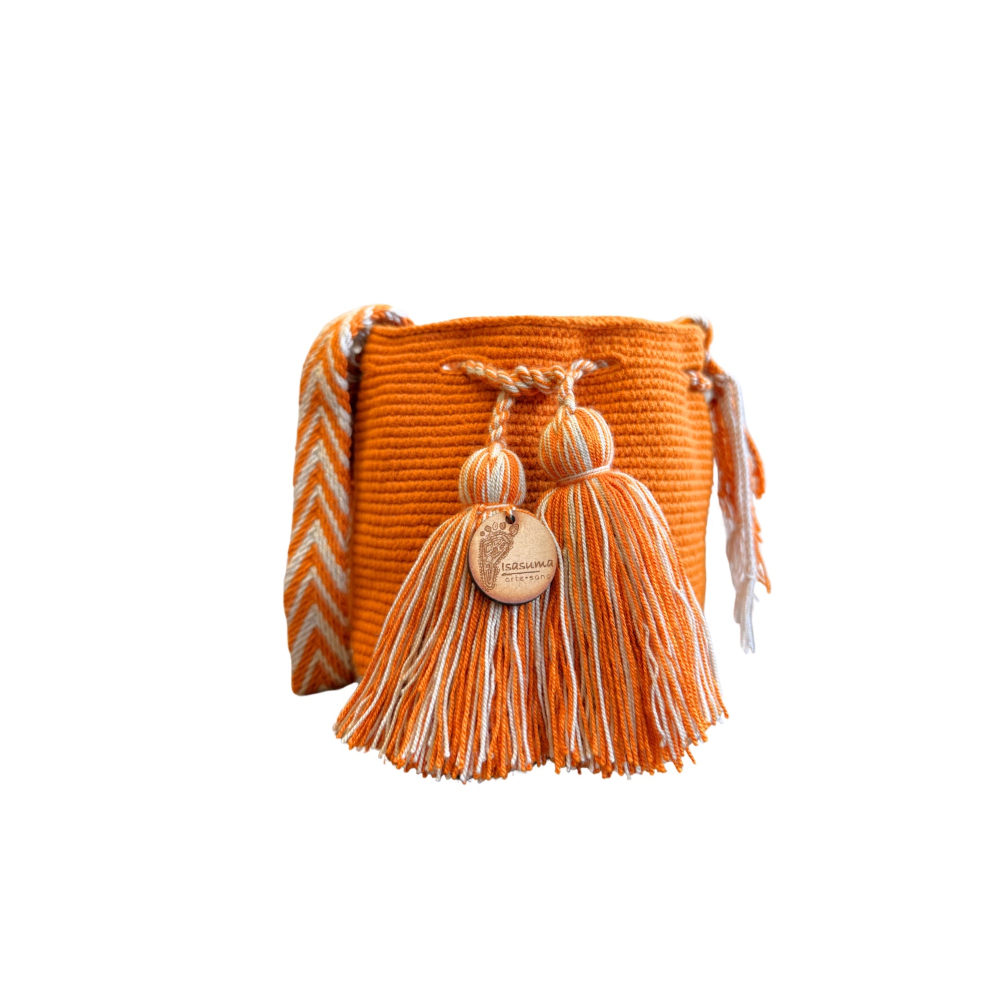 Mini Traditional Wayuu Mochila Bag | Woven Crossbody | Handmade | Orange