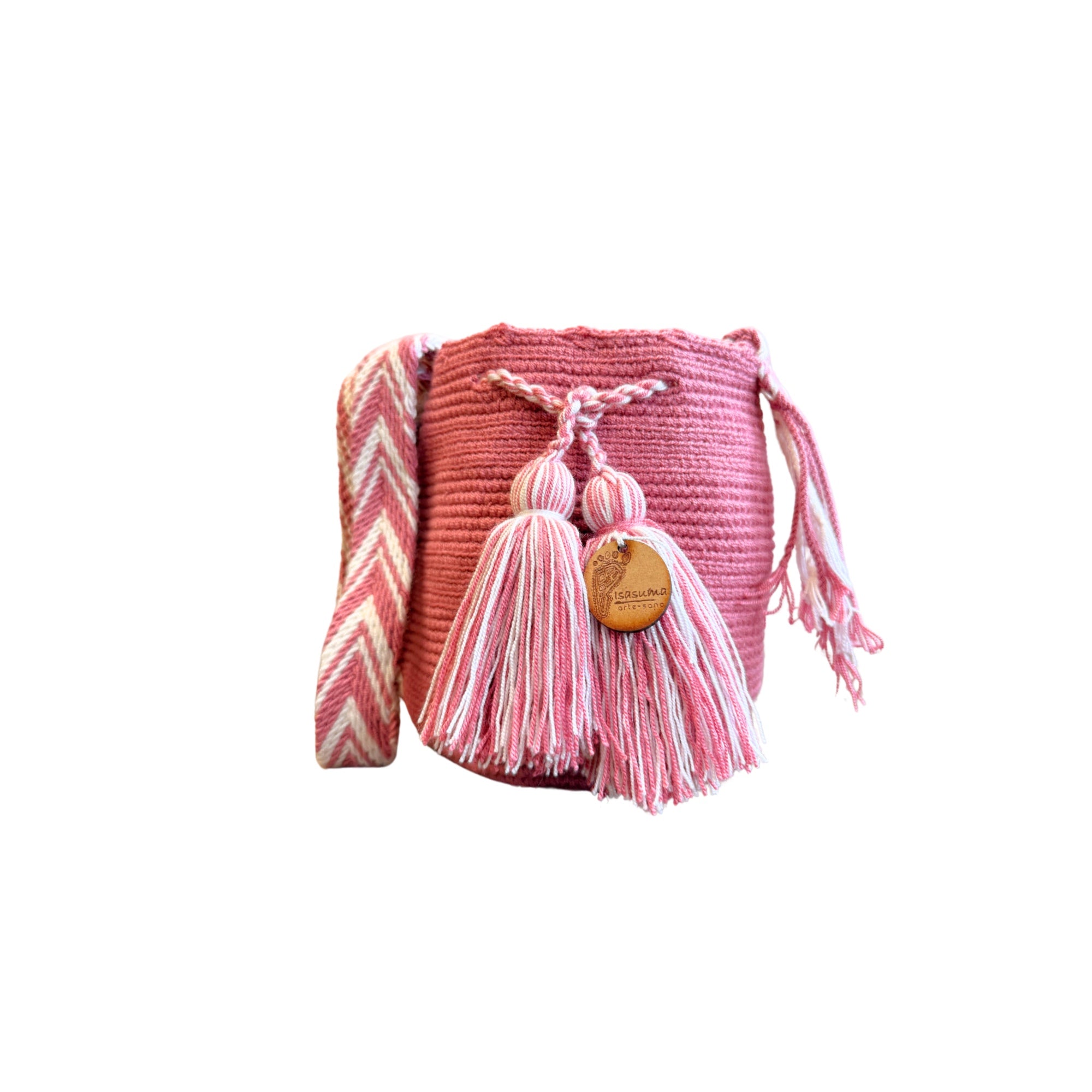 Mini Traditional Wayuu Mochila Bag | Woven Crossbody | Handmade | Pink