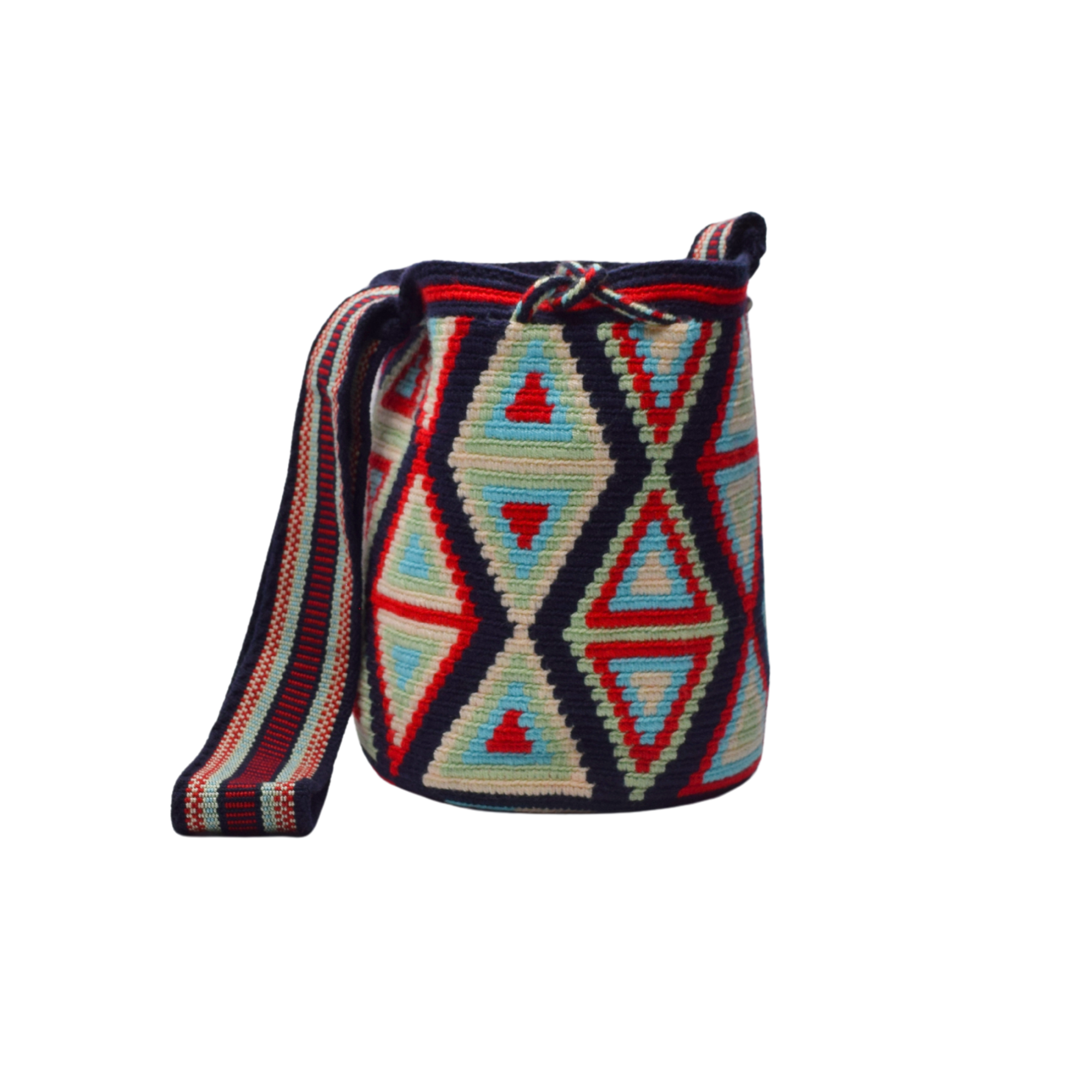 Wayuu mochila bag | Medium Traditional Deluxe | Colorful rhombus and triangles