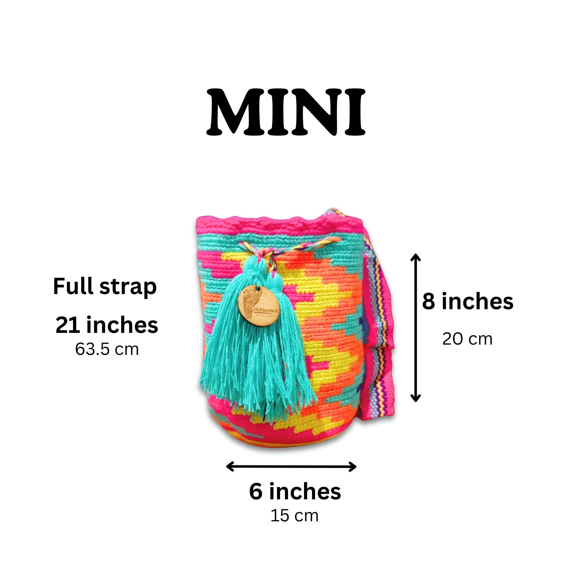 Mini Traditional Wayuu Mochila Bag | Woven Crossbody | Handmade | Pink