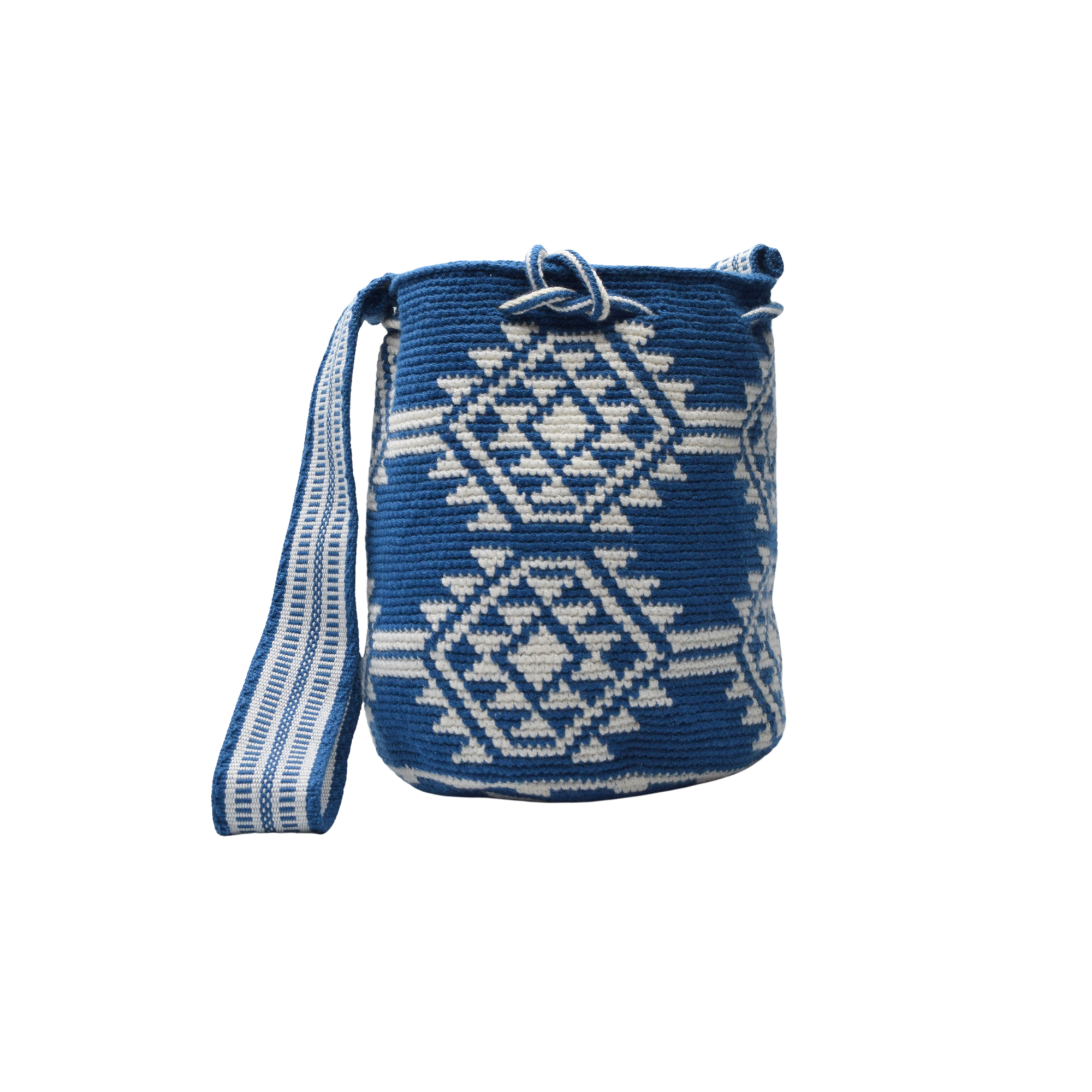 Wayuu mochila bag | Medium Traditional Deluxe | Blue