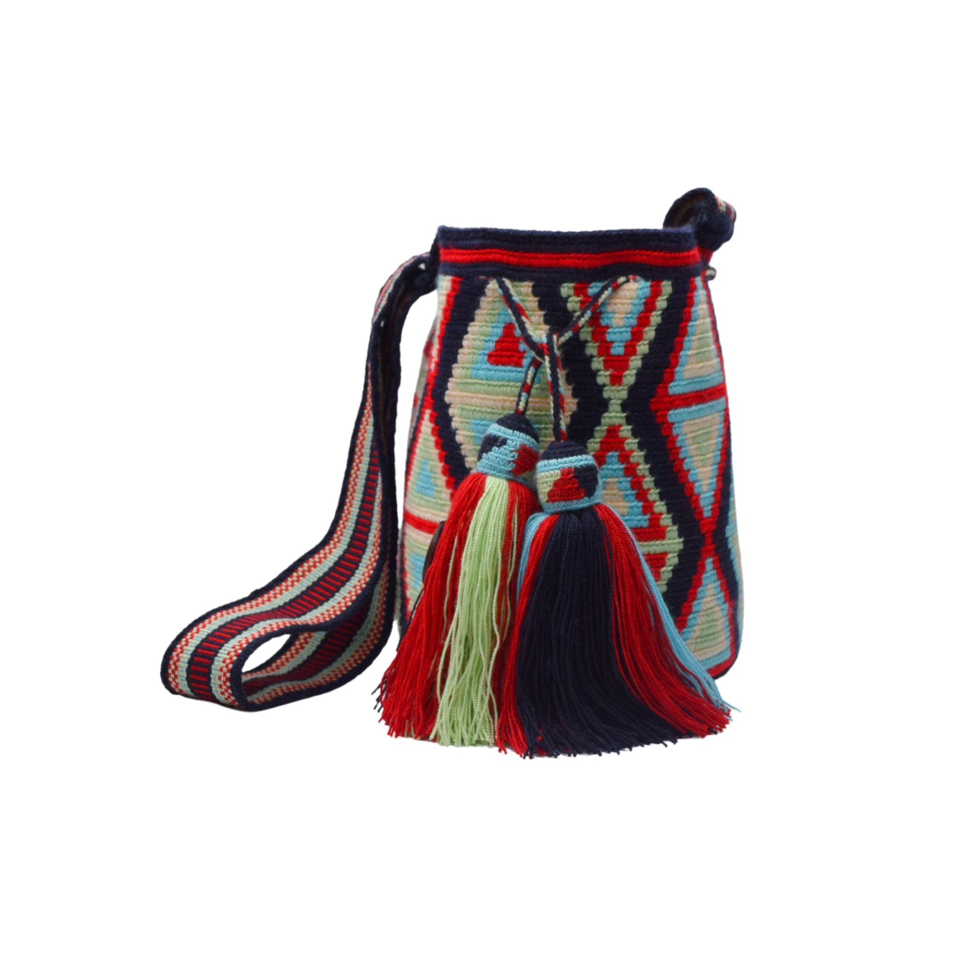 Wayuu mochila bag | Medium Traditional Deluxe | Colorful rhombus and triangles