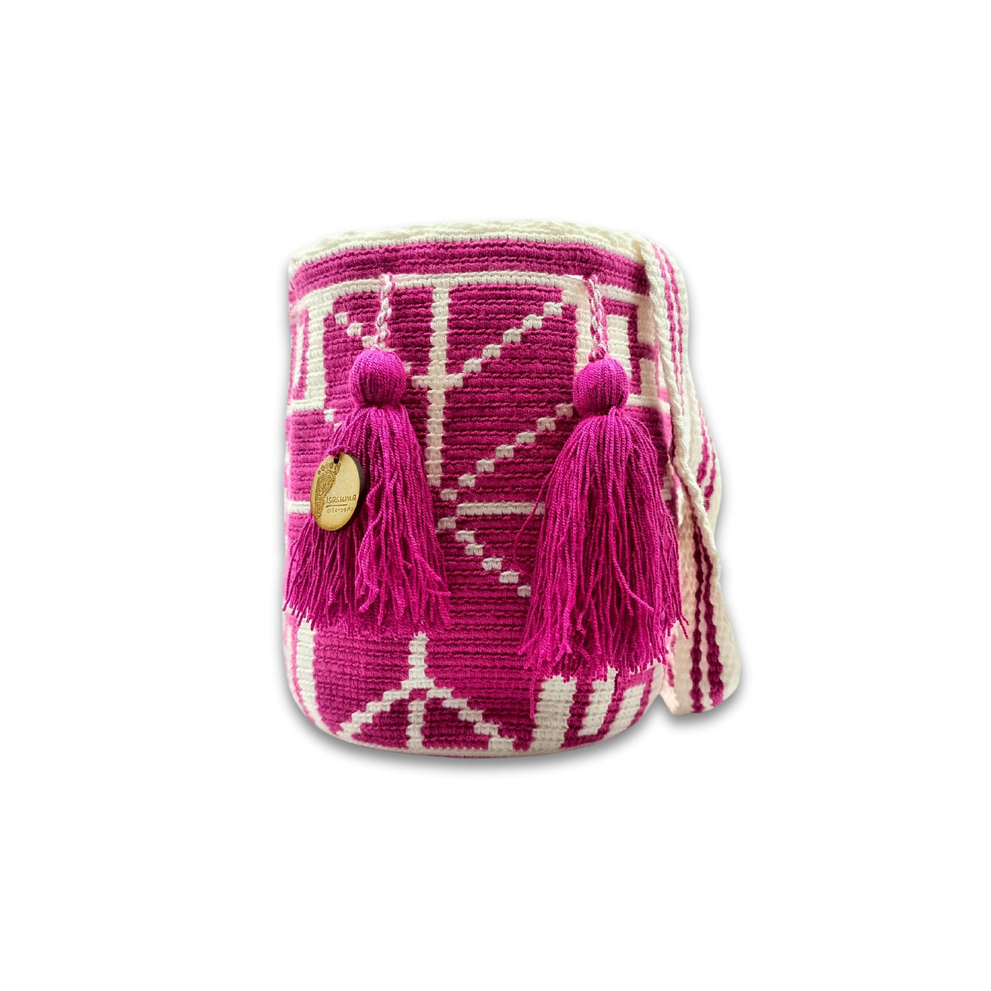 Wayuu mochila bag | Medium Tradicional | Fucsia Flower