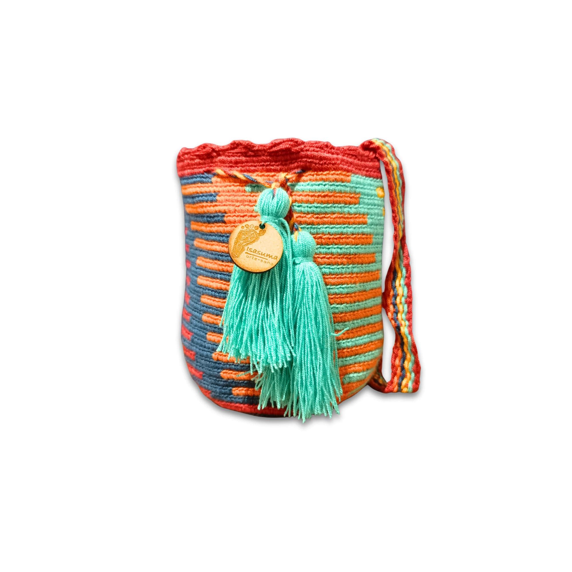 MiniTraditional Wayuu Mochila Bag | Woven Crossbody | Handmade | Boho | Sunset colors