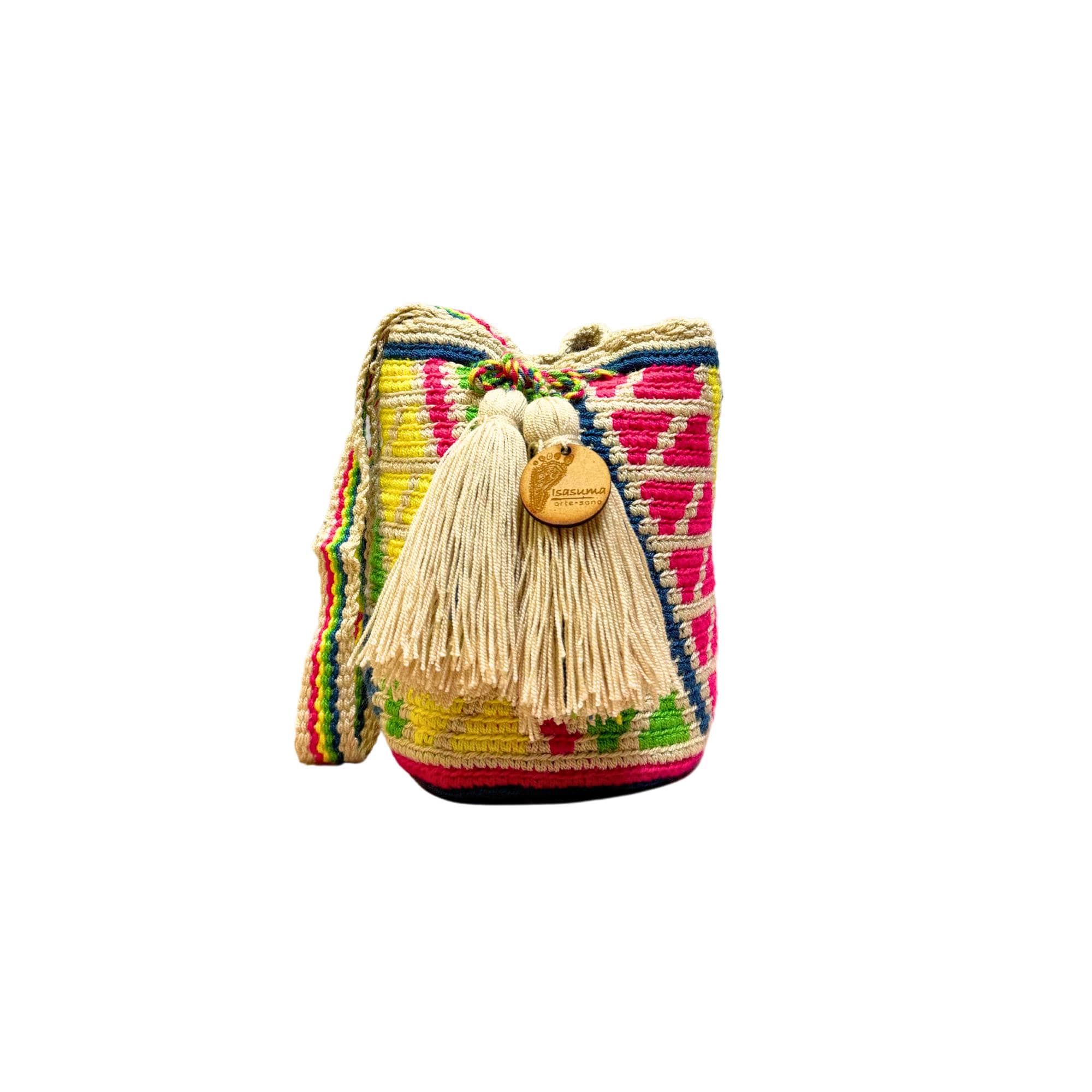 MiniTraditional Wayuu Mochila Bag | Woven Crossbody | Handmade | Boho | Colofull triangles