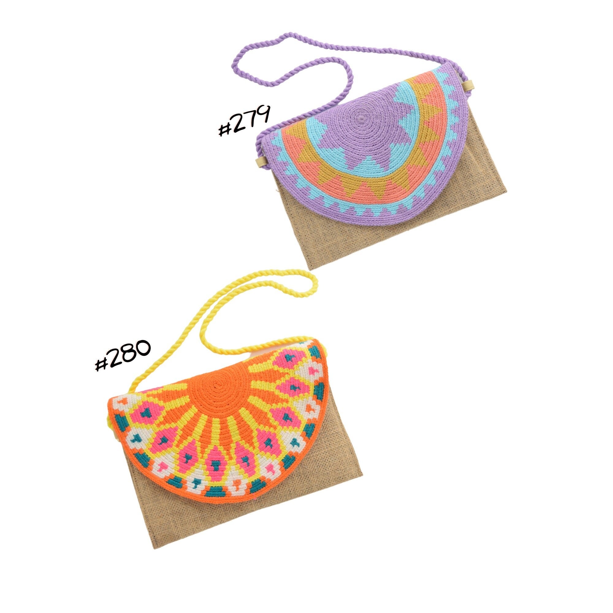 Envelope Shoulder Purse with Flap | Wayuu Burlap | Handmade in Colombia |