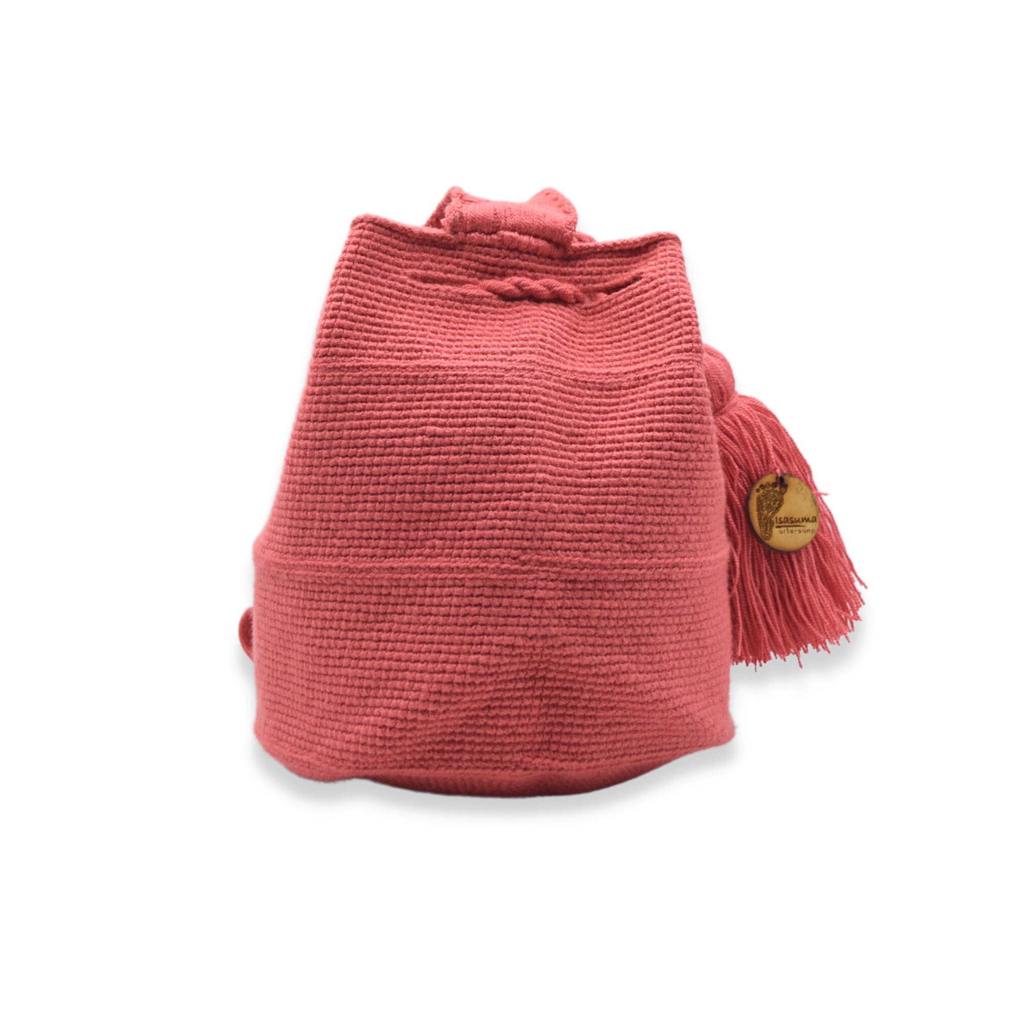 Wayuu mochila bag | Medium Tradicional | Pink solid strap