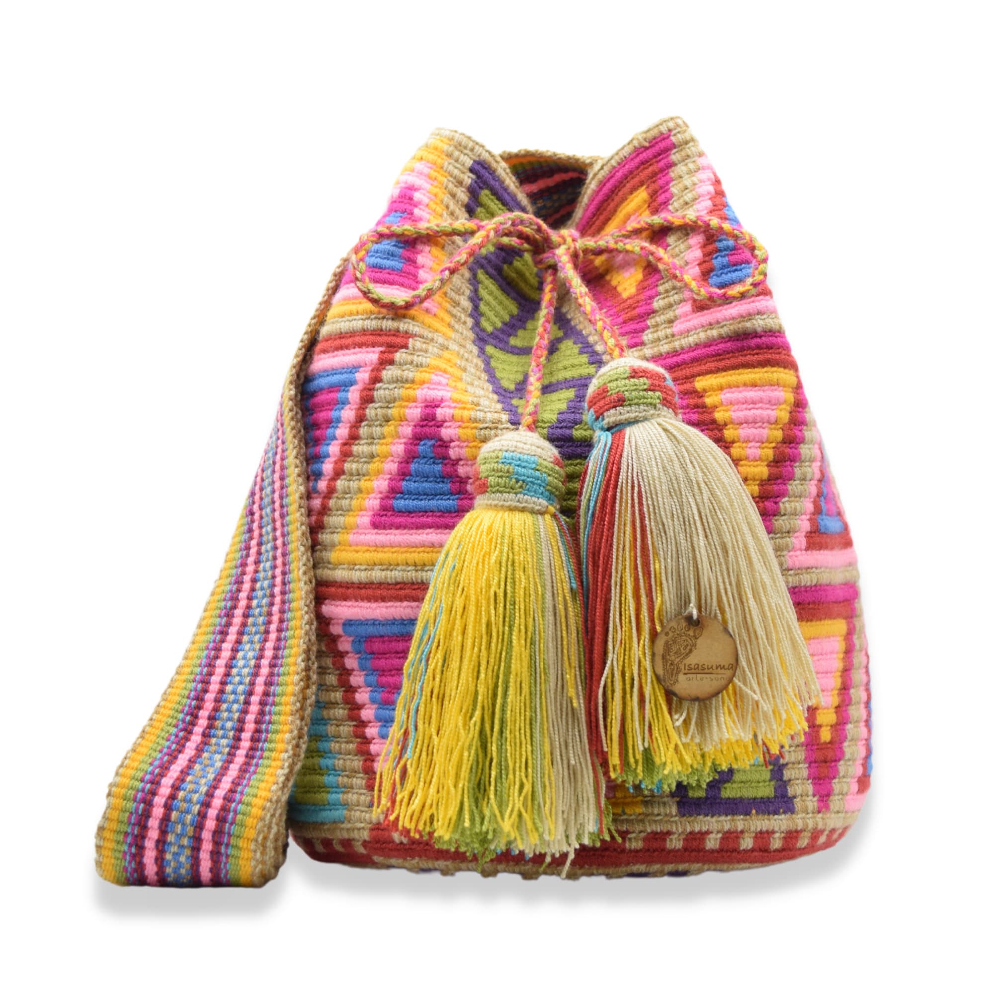 Deluxe Wayuu mochila bag | Large Tradicional | Triangles colorful
