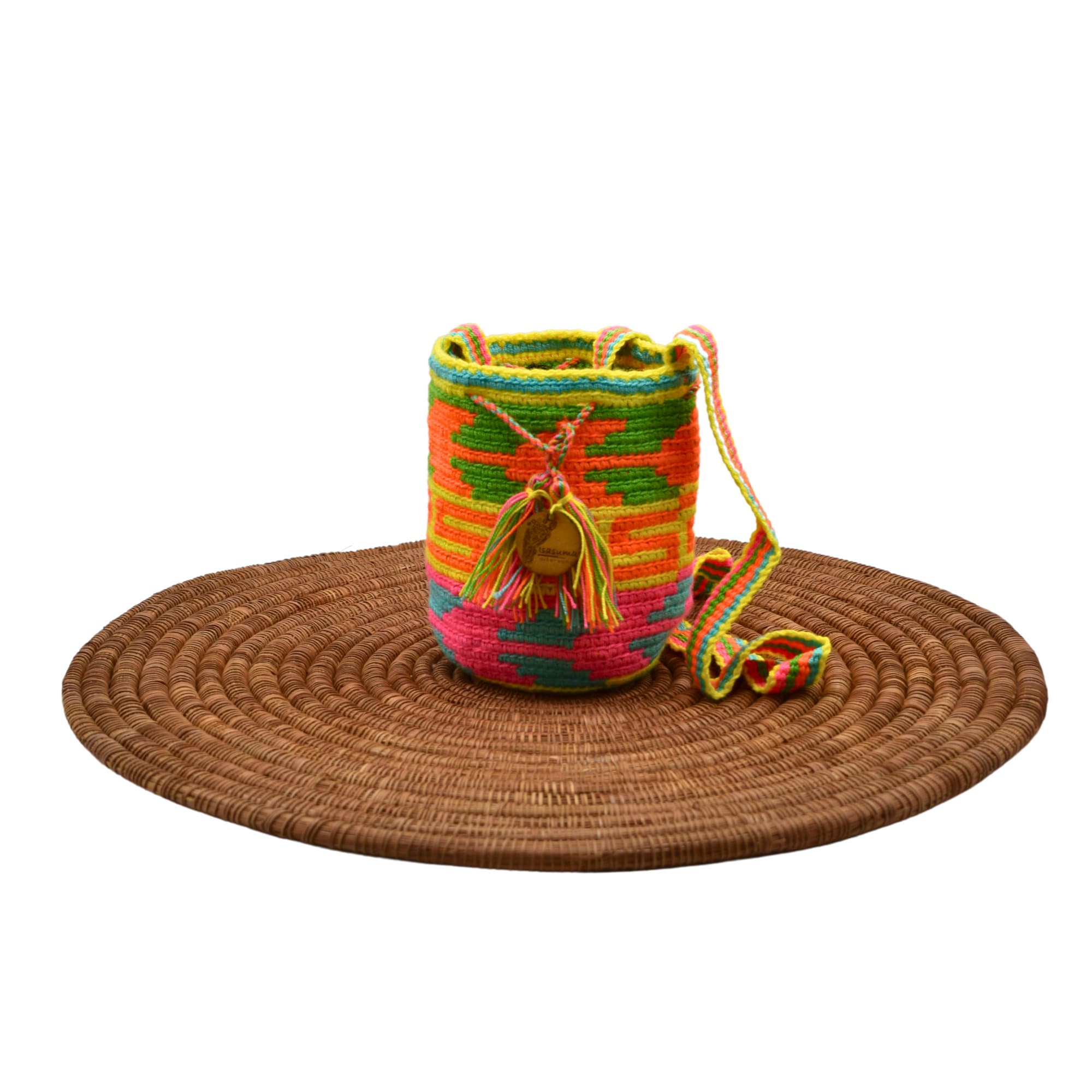 Mini Traditional Wayuu Mochila Bag | Woven Crossbody | Handmade | Boho | Neon colors